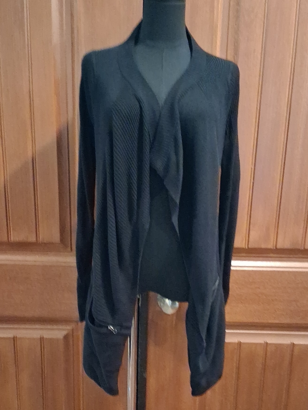 lululemon athletica Black Draped Open-Front Cardigan